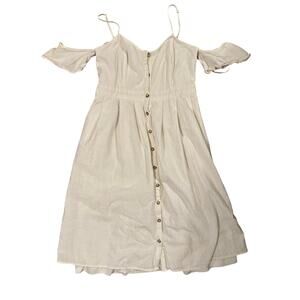 Lulus I've Got Love white off the shoulder midi dress medium